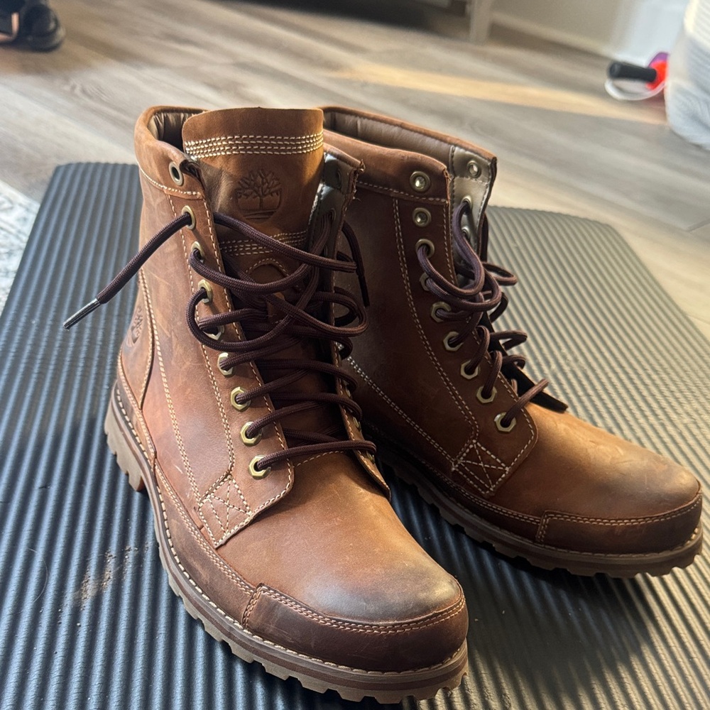 Timberland Men's Tan Leather Lace-Up Boots